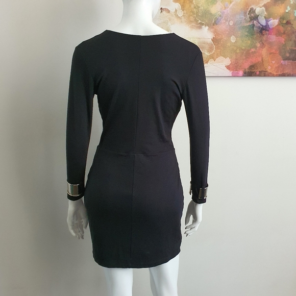 Bec & Bridge Size 10 Plunge Long Sleeve LBD - Picture 6 of 13